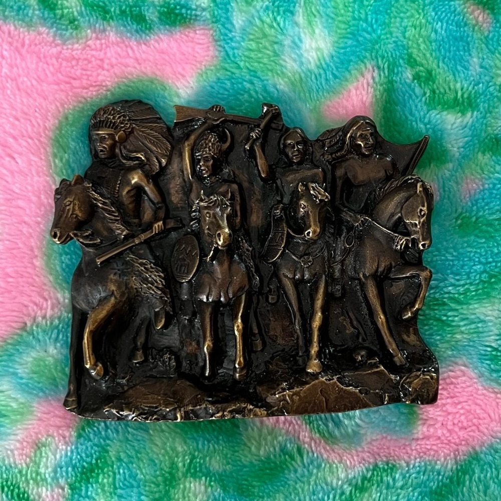 Vintage Bergamot Brass Works belt buckle 1979 made in USA